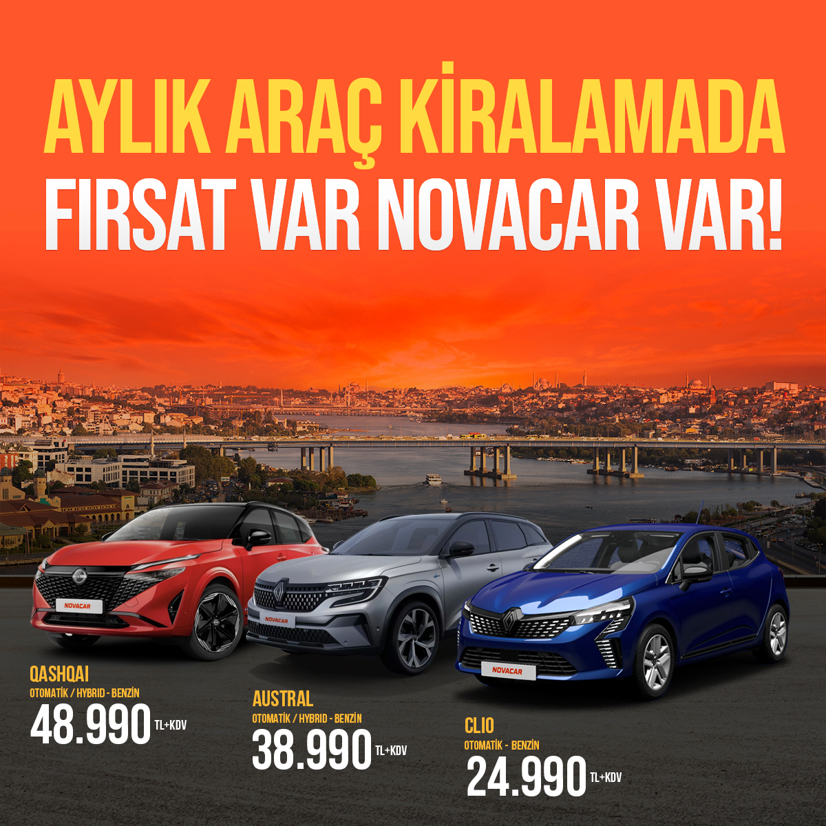 Aylık Araç Kiralamada Fırsat Var! Novacar Var! 🧡